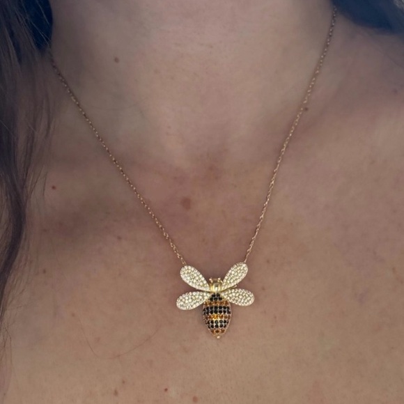 Gold Honey Bee Pendant Necklace - Picture 4 of 8